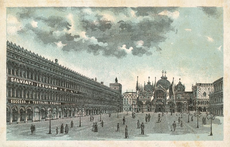Salviati Jesurum & Cos lokaler, Venedig (chromolitho) av French School