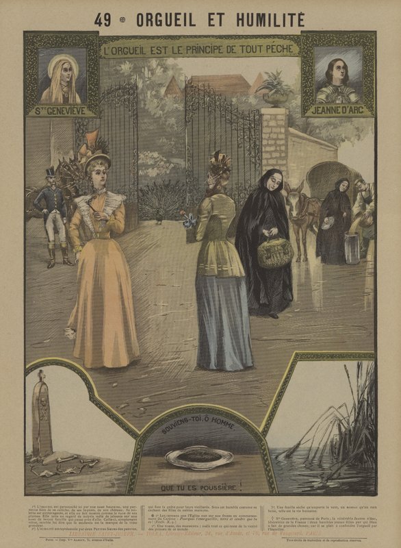 Stolthet och ödmjukhet (färg litho) av French School
