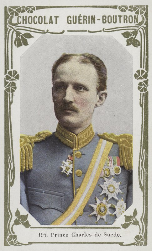 Prins Charles de Suede (färgad bild) av French School