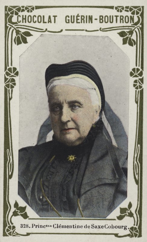 Prinsessan Clementine de Saxe Cobourg (färgad bild) av French School