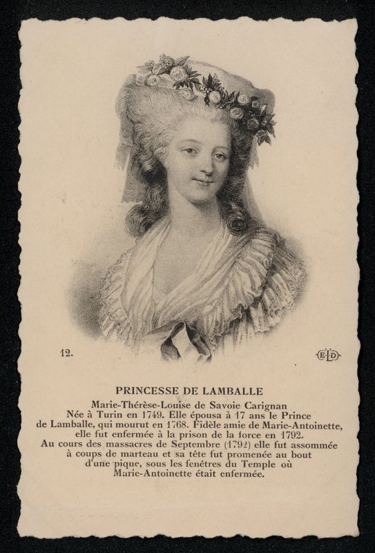 Prinsessan De Lamballe (litho) av French School