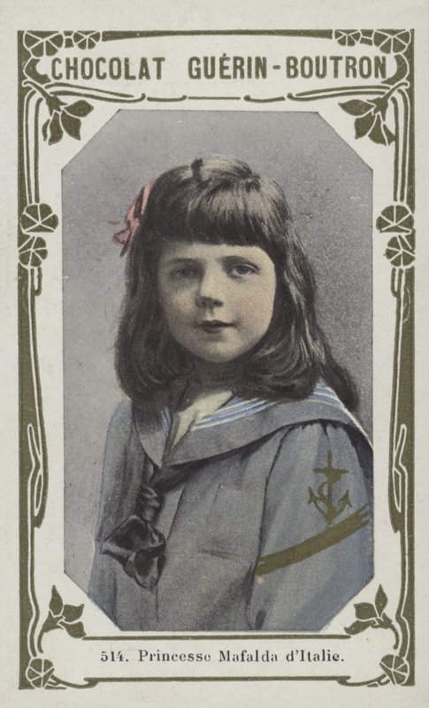 Prinsessan Mafalda av Italien (färgad bild) av French School
