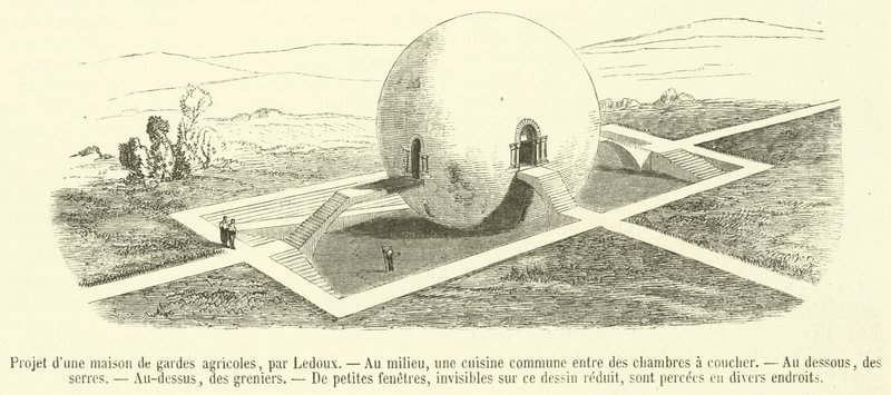 Projekt för ett jordbruksvakthus (gravyr) av French School