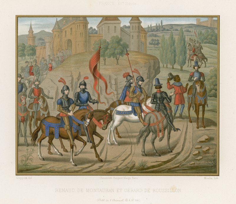 Renaud de Montauban och Girart de Roussillon av French School