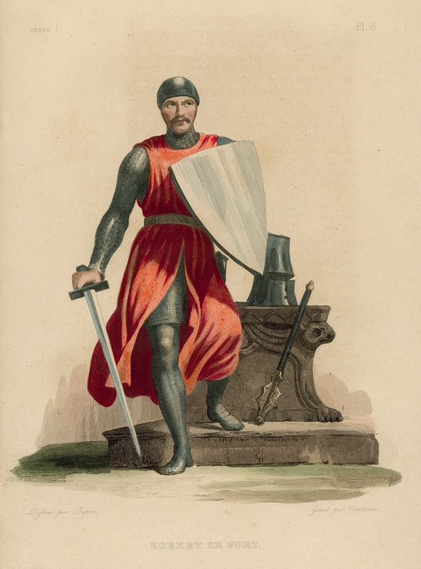Robert le Fort (färgad gravyr) av French School