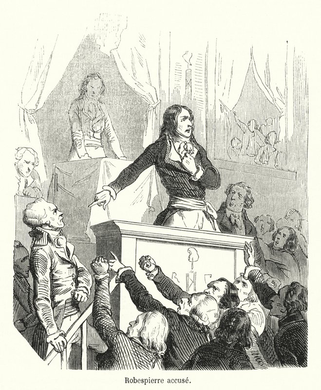 Robespierre anklagar (gravyr) av French School