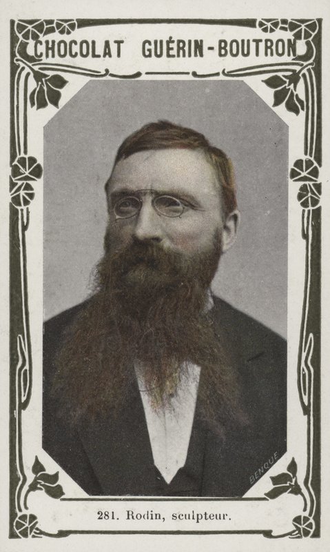 Rodin, skulptör (färgad bild) av French School