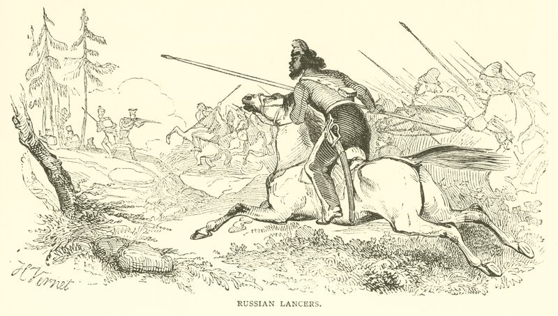 Ryska Lancers (gravyr) av French School