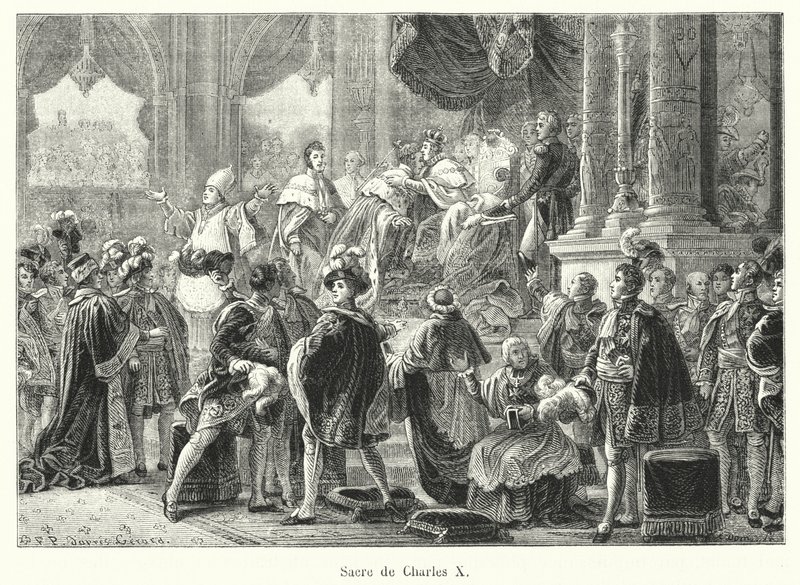 Sacre de Charles X (gravyr) av French School