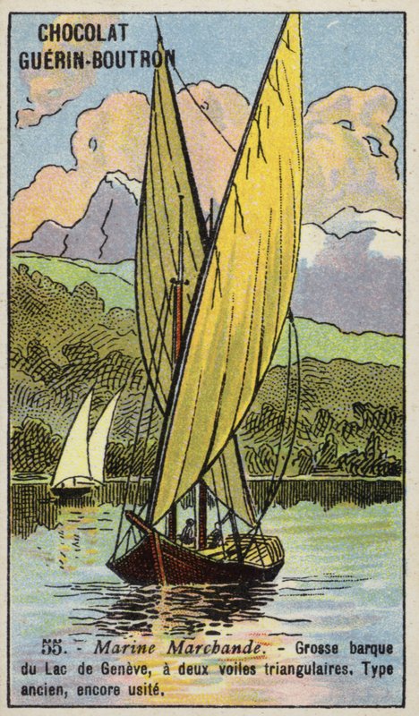 Segelbåt för Genèvesjön (chromolitho) av French School