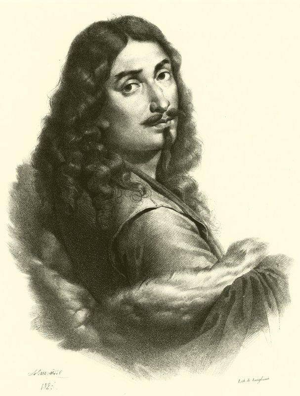 Salvator Rosa, porträtt (gravyr) av French School