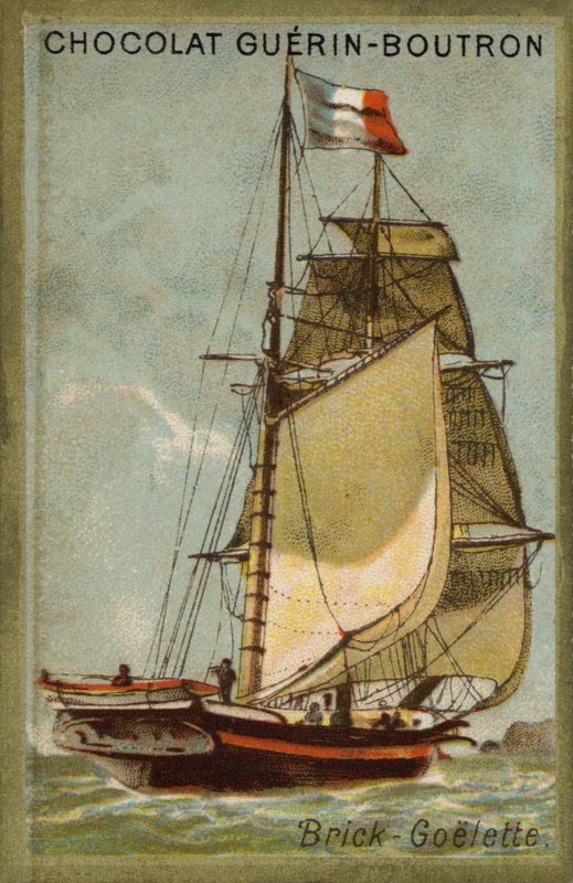 Schooner (chromolitho) av French School