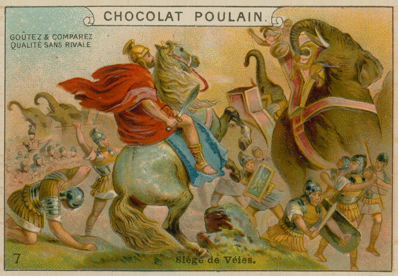 Siege of Veii, Chocolat Poulain handelskort av French School