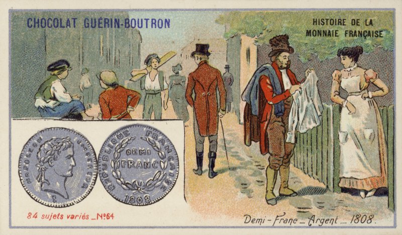 Silver halv franc av French School