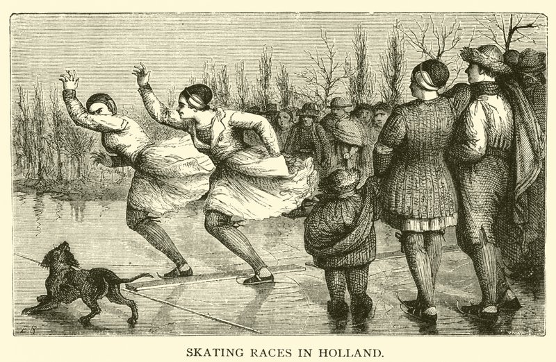 Skridskolopp i Holland (gravyr) av French School