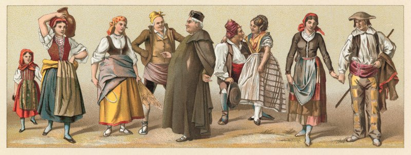 Spanien Kostym av French School