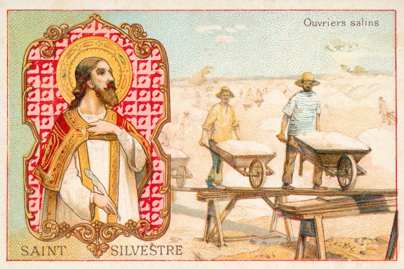 St Sylvester (chromolitho) av French School