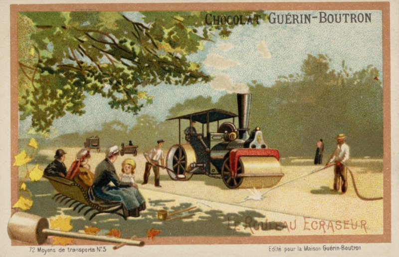 Ångvält (chromolitho) av French School