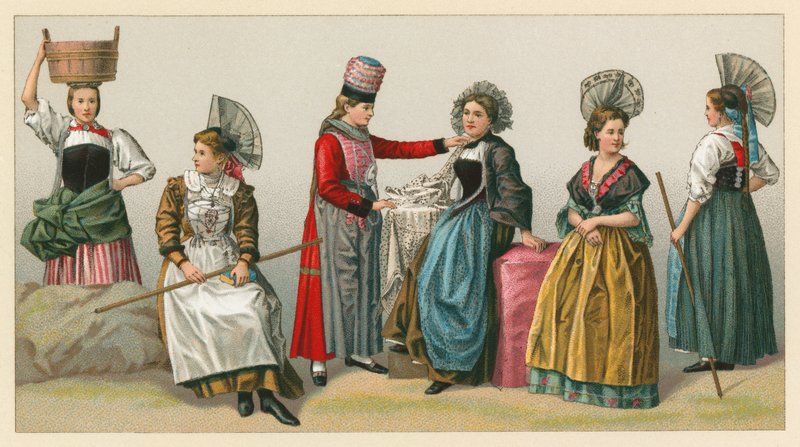 Schweiz kostym av French School