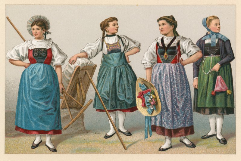 Schweiz kostym av French School