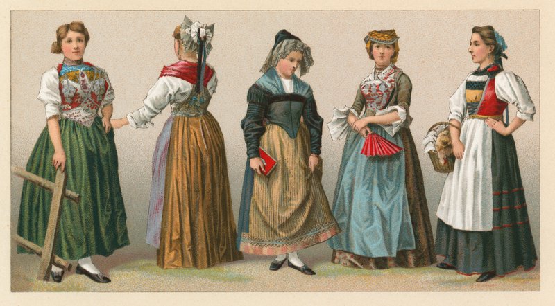 Schweiz kostym av French School