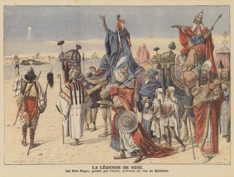 Julberättelsen (färg litho) av French School