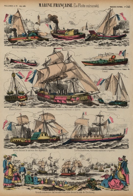 Franska flottan (färgad gravyr) av French School