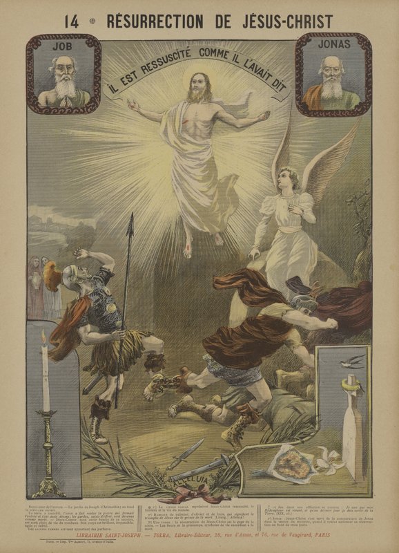 Kristi uppståndelse (färg litho) av French School