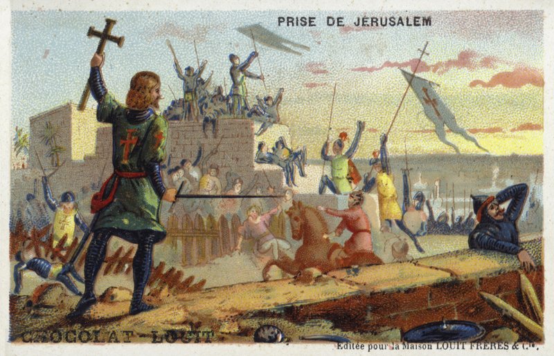 Intagandet av Jerusalem, första korståget, 1099 av French School