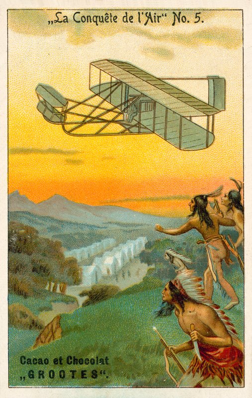 Erövringen av luften (chromolitho) av French School