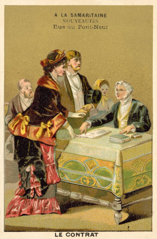 Kontraktet (chromolitho) av French School