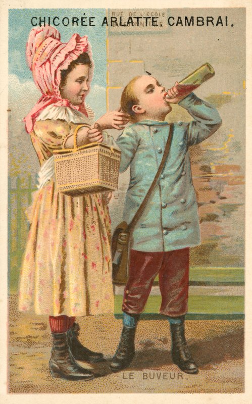 Drickaren (chromolitho) av French School