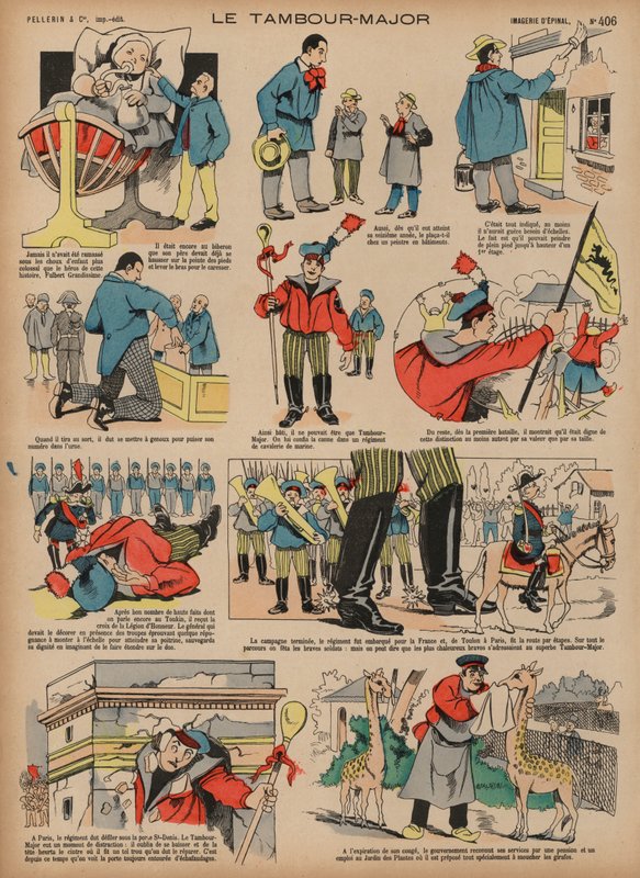 Trummajoren (färgad gravyr) av French School