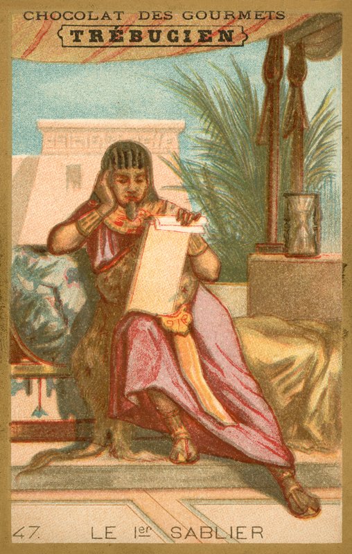 Det första timglaset (chromolitho) av French School