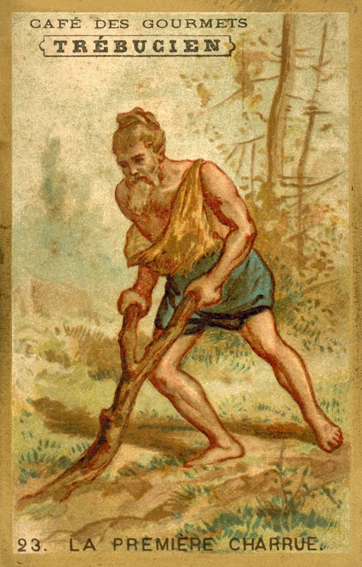 Den första plogen (chromolitho) av French School