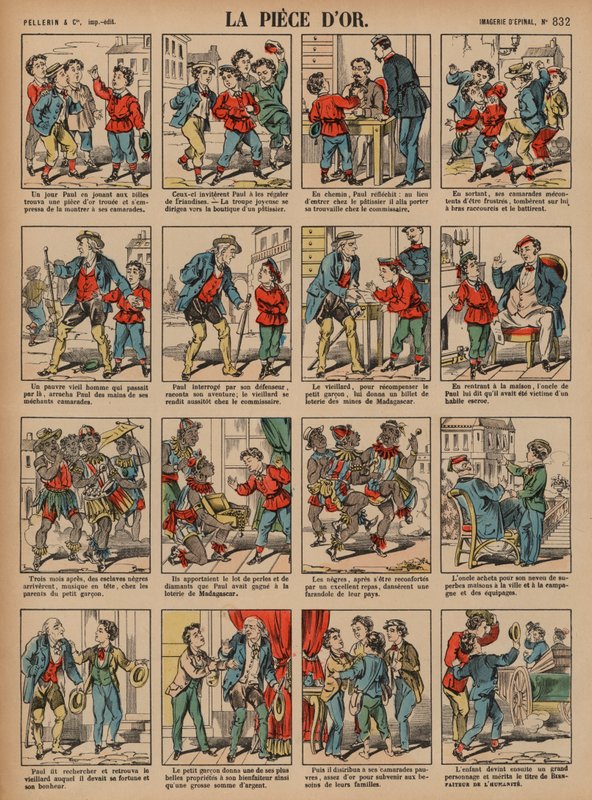 Guldmyntet (färgad gravyr) av French School