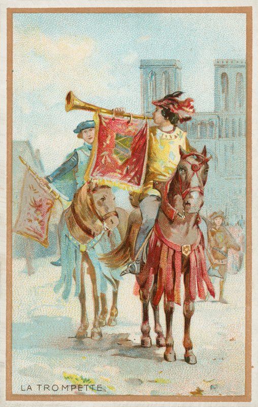 Trumpeten (chromolitho) av French School