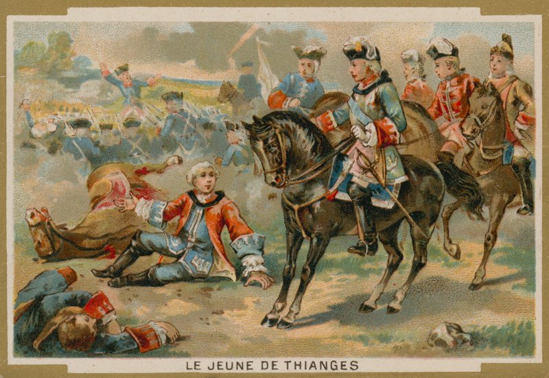 Den unge de Thianges, fransk soldat av French School