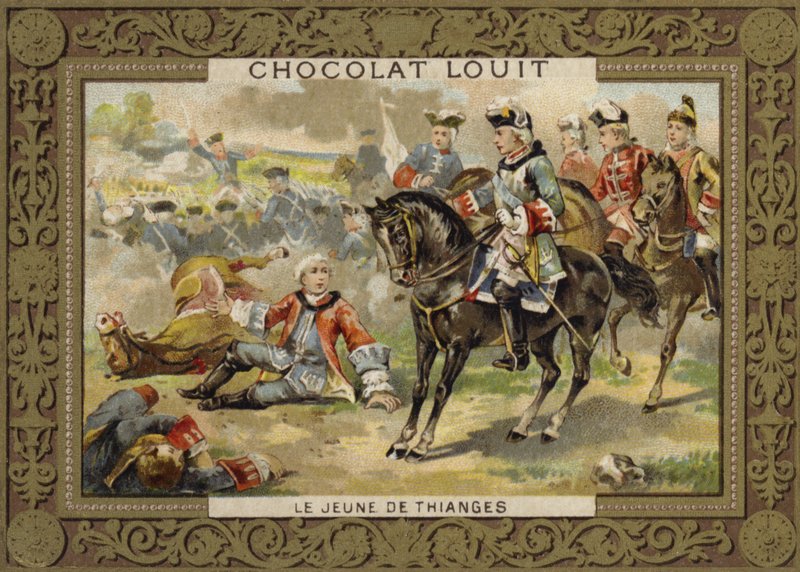 Den unge de Thianges, fransk soldat av French School