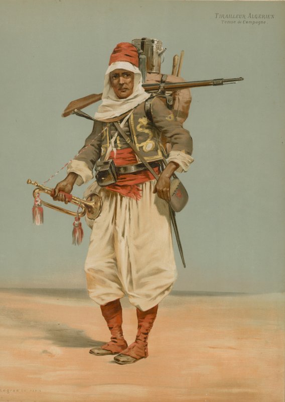 Algerisk skirmisher, fältklänning av French School