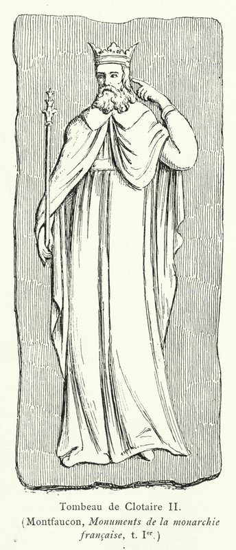 Clotaire II grav (gravyr) av French School