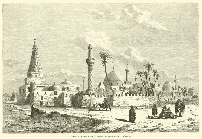 Sheikh Omars grav i Bagdad (gravyr) av French School