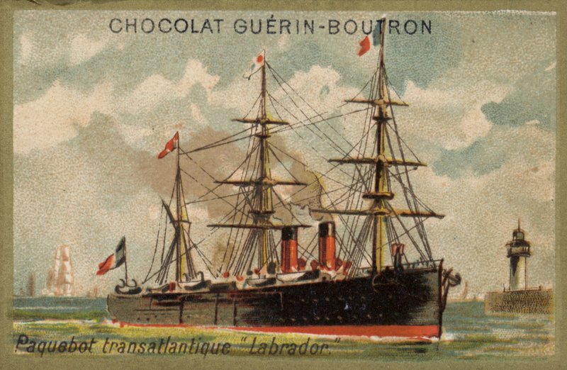 Transatlantisk liner Labrador (chromolitho) av French School