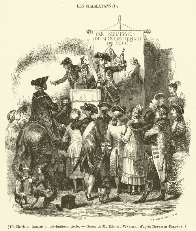 En fransk charlatan på 1700-talet (gravyr) av French School