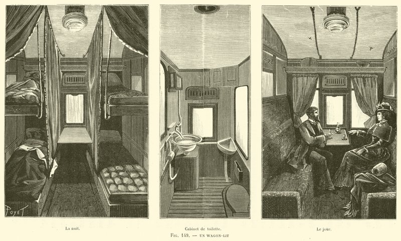 Un Wagon-Lit (gravyr) av French School