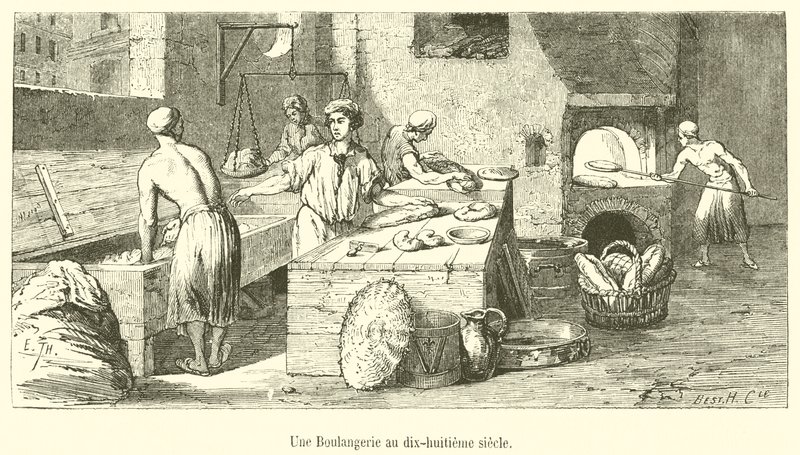 Ett bageri på 1700-talet av French School