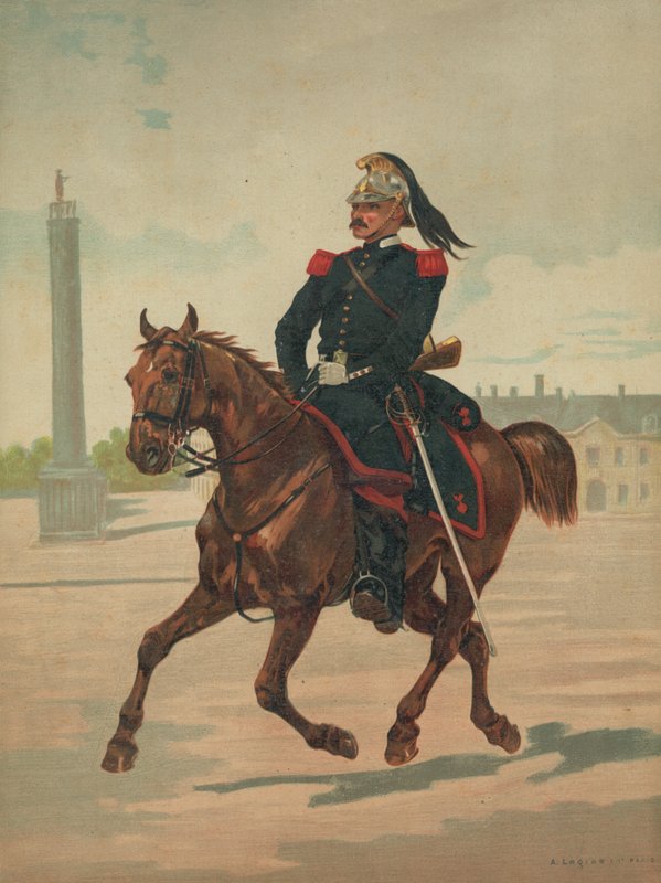 Oidentifierad fransk soldat till häst av French School
