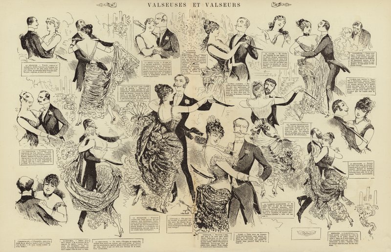 Valseuses et valseurs (gravyr) av French School