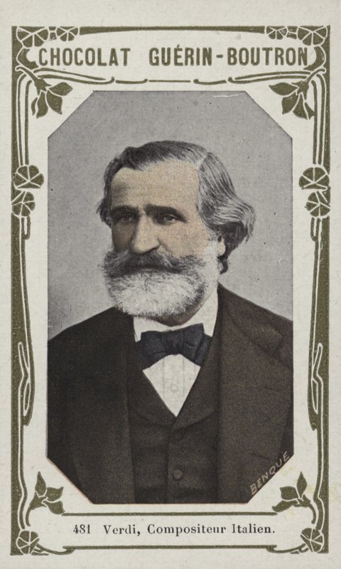 Verdi, italiensk kompositör (färgad bild) av French School