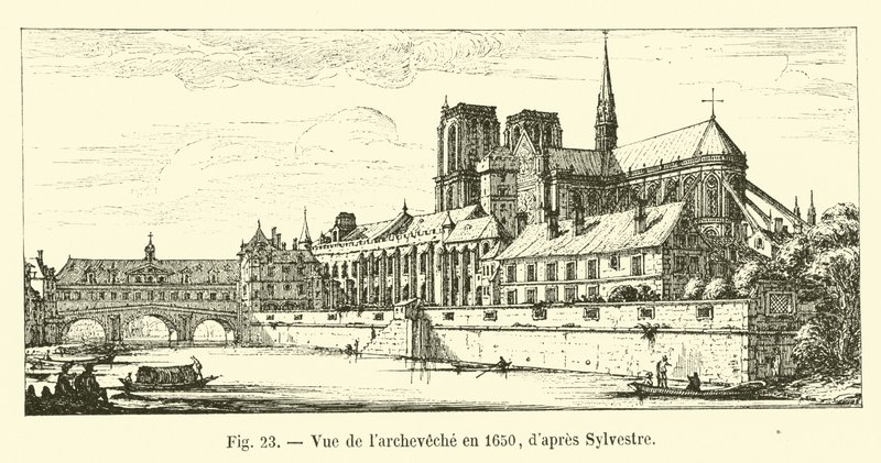 Utsikt över ärkestiftet 1650, enligt Sylvestre av French School